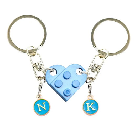 Love Letter Building Blocks Keyring - Perfect for Couples