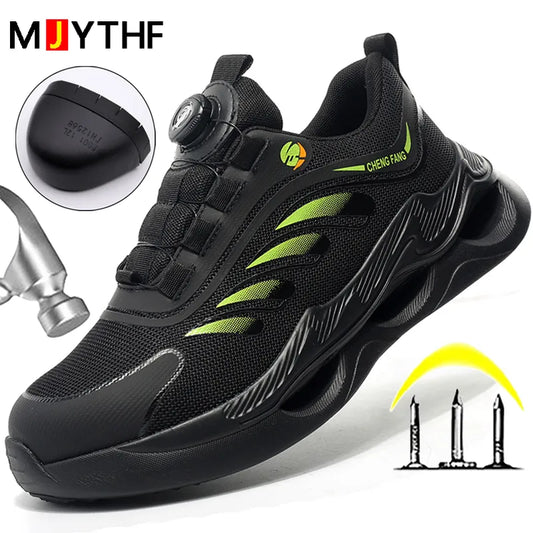 2023 Rotating Button Men Sport Shoes Protective Boots Anti-smash Anti-puncture Safety Shoes Men Work Boots Indestructible Shoes