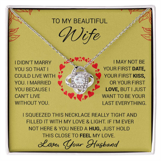 To My Beautiful Wife - Love Knot Necklace